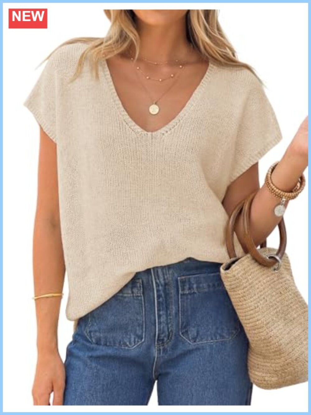 ZESICA Summer Short Sleeve Lightweight Sweaters for Women
